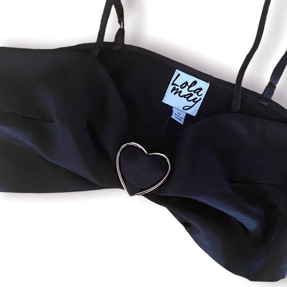🆕 Lola May:UK 10/US 8: Black Bralette with Gold Toned Buckle - Picture 3 of 14